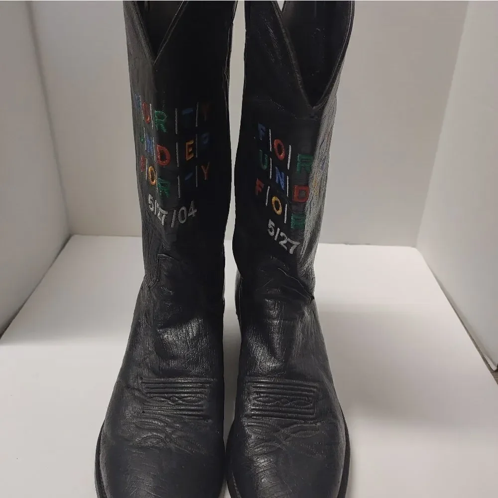 Justin Ostrich Black Men's Boot